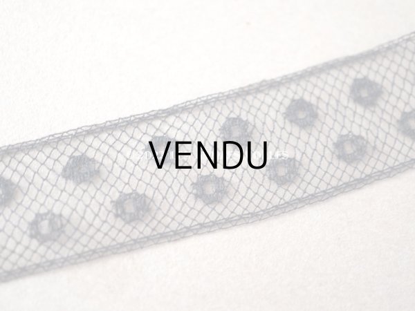 画像4: 1920年代 アンティーク ドット柄　チュールレース 黒 1.5cm幅  (4)