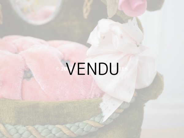 画像12: 1900年頃 アンティーク  グローブ・ド・マリエのパニエ型クッション  アイリスの花 (12)