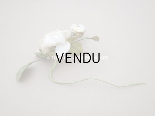 画像16: 19世紀 アンティーク 白薔薇の布花  (16)