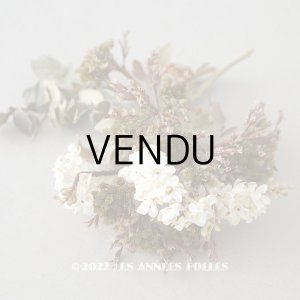 画像: アンティーク 白い布花 秋色のリーフ