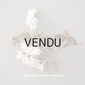 画像: アンティーク 白い布花 秋色のリーフ