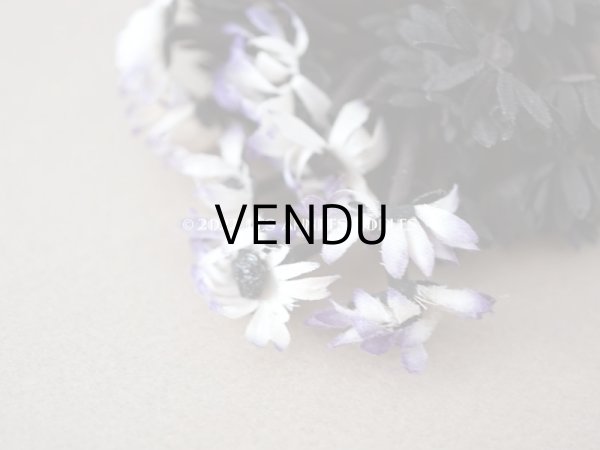 画像3: 1900年頃 アンティーク デイジーの布花　黒い花＆ホワイト・パープルの花 (3)