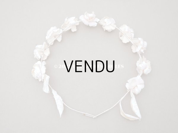 画像10: アンティーク パウダーピンクの花冠 ティアラ　ヴェールガール (10)