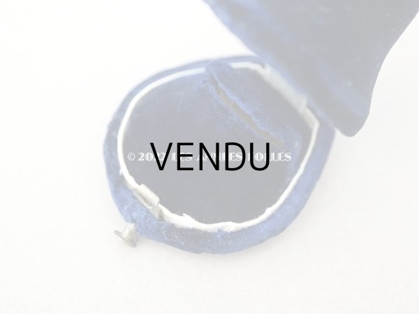 画像10: 【クリスマスセール2022対象外】19世紀 アンティーク リングボックス ナイトブルーのベルベット ジュエリーボックス  (10)