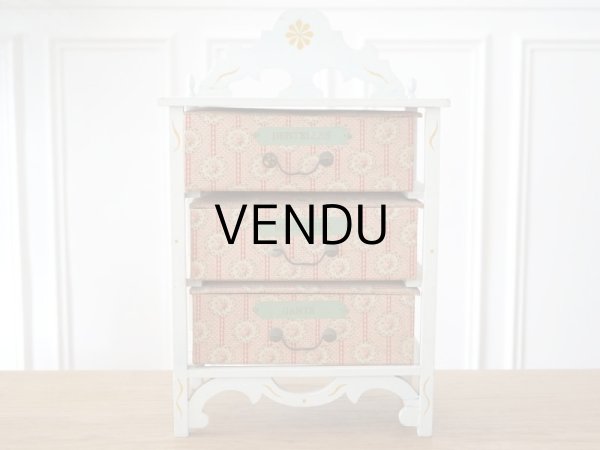 画像2: 【セール対象外】【クーポン対象外】アンティーク カルトナージュチェスト  薔薇模様 (2)