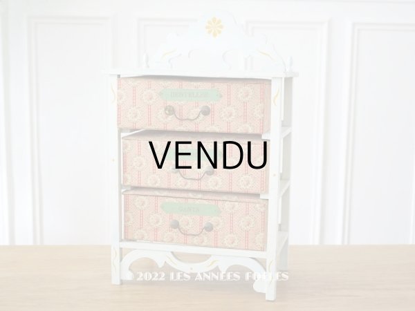画像1: 【セール対象外】【クーポン対象外】アンティーク カルトナージュチェスト  薔薇模様 (1)
