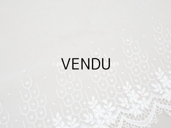 画像7: 【クリスマスセール2022対象外】アンティーク 花の刺繍入り 幅広レース   幅25.5cm (7)