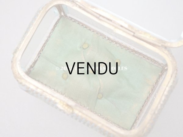 画像6: 【クリスマスセール2022対象外】19世紀末 アンティーク ジュエリーボックス グリーンのクッション ロカイユ装飾の脚 (6)