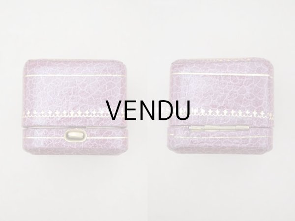 画像3: 【クリスマスセール2022対象外】アンティーク 金彩入り　リングボックス ジュエリーボックス　パープル (3)