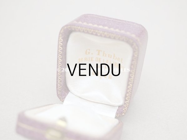 画像9: 【クリスマスセール2022対象外】アンティーク 金彩入り　リングボックス ジュエリーボックス　パープル (9)