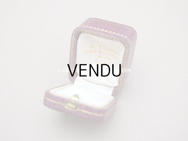 画像6: 【クリスマスセール2022対象外】アンティーク 金彩入り　リングボックス ジュエリーボックス　パープル (6)