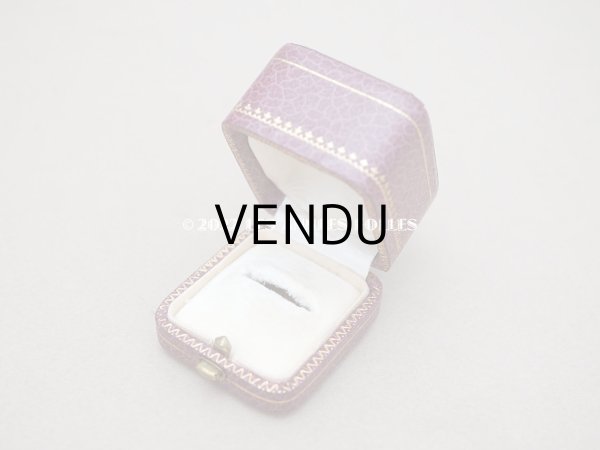 画像7: 【クリスマスセール2022対象外】アンティーク 金彩入り　リングボックス ジュエリーボックス　パープル (7)