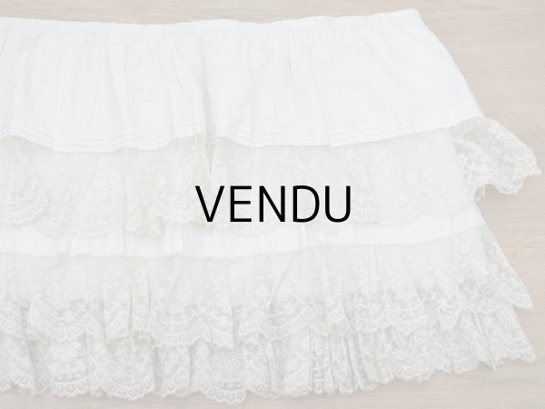 画像7: 1900年代 アンティーク  ドレスの裾  4段のヴァランシエンヌレース  (7)