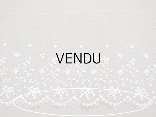 画像9: 【クリスマスセール2022対象外】アンティーク 花刺繍の幅広レース  92cm 幅11.5〜15cm (9)