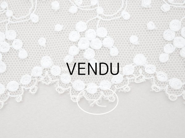 画像6: 【クリスマスセール2022対象外】アンティーク 花刺繍の幅広レース  92cm 幅11.5〜15cm (6)