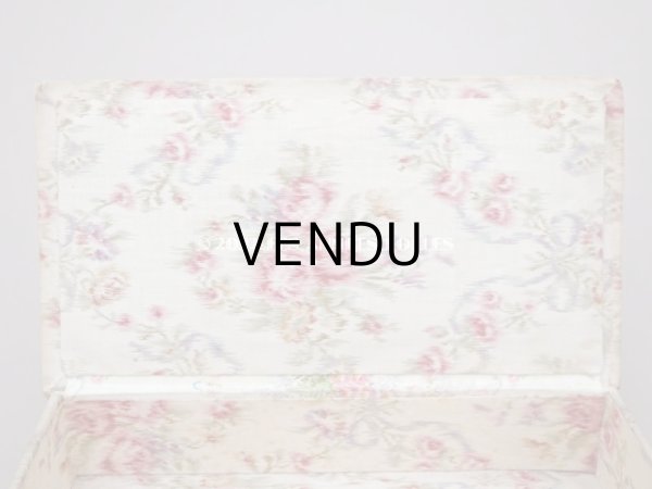 画像7: 【クリスマスセール2022対象外】 1900年代 アンティーク 薄紫色のリボン&薔薇のガーランド  カルトナージュボックス　ほぐし織り (7)