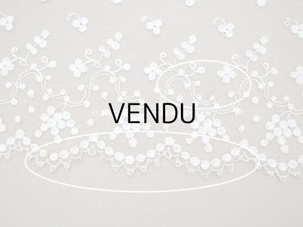 画像8: 【クリスマスセール2022対象外】アンティーク 花刺繍の幅広レース  92cm 幅11.5〜15cm (8)