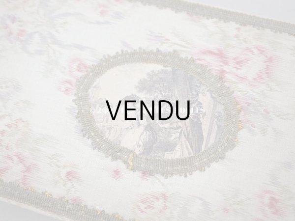 画像4: 【クリスマスセール2022対象外】 1900年代 アンティーク 薄紫色のリボン&薔薇のガーランド  カルトナージュボックス　ほぐし織り (4)