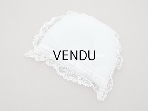 画像19: 【クリスマスセール2022対象外】アンティーク  ドールベッド & ドールドレスのセット ベビードール用　手縫い＆手刺繍＆手編みのレース (19)