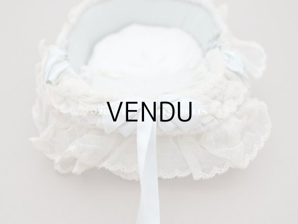 画像22: 【クリスマスセール2022対象外】アンティーク  ドールベッド & ドールドレスのセット ベビードール用　手縫い＆手刺繍＆手編みのレース (22)