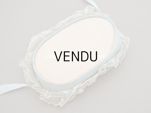 画像20: 【クリスマスセール2022対象外】アンティーク  ドールベッド & ドールドレスのセット ベビードール用　手縫い＆手刺繍＆手編みのレース (20)