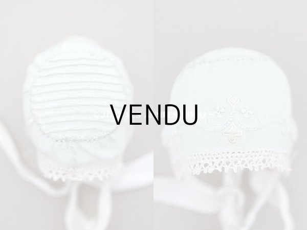 画像6: 【クリスマスセール2022対象外】アンティーク  ドールベッド & ドールドレスのセット ベビードール用　手縫い＆手刺繍＆手編みのレース (6)