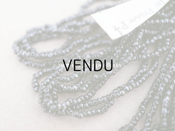 画像3: 1900年代 アンティーク メタル製 カット入り ビーズ 黒 メタルビーズ  (3)