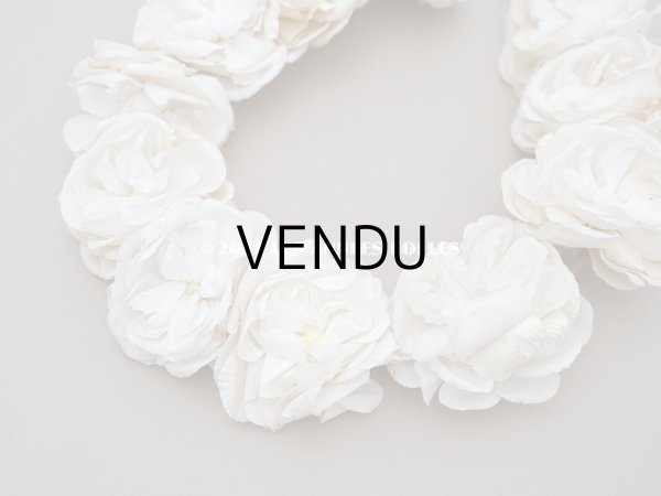 画像5: アンティーク 薔薇の布花のティアラ 花冠  オフホワイト (5)