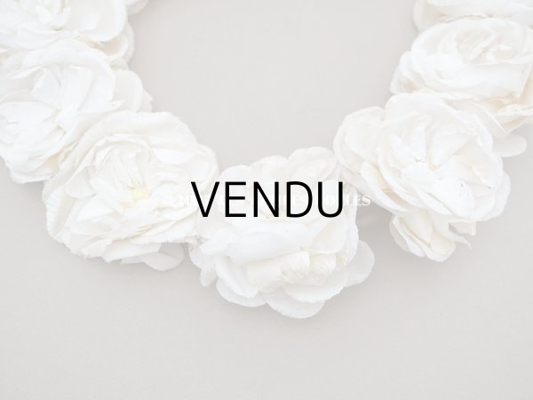画像8: アンティーク 薔薇の布花のティアラ 花冠  オフホワイト (8)