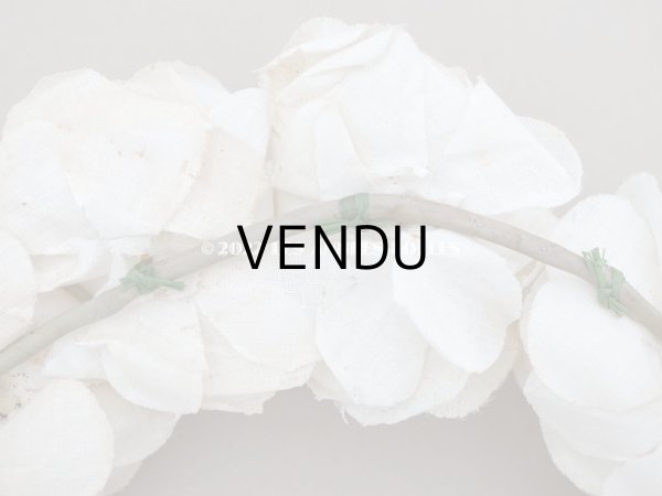 画像10: アンティーク 薔薇の布花のティアラ 花冠  オフホワイト (10)