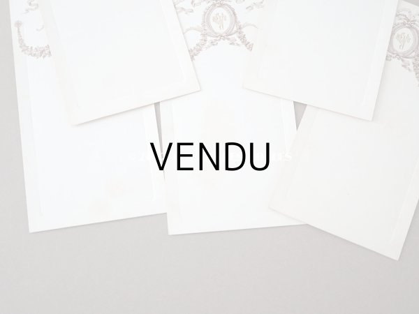 画像6: 未使用 アンティーク メニューカード 18枚セット 薔薇＆リボンのガーランド MENU ルイ16世スタイル  (6)