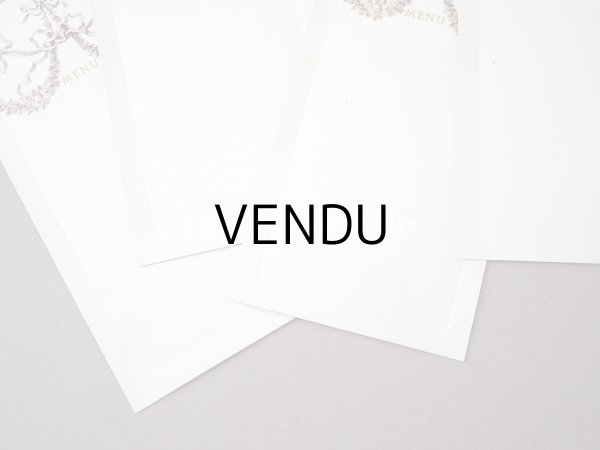 画像4: 未使用 アンティーク メニューカード 18枚セット 薔薇＆リボンのガーランド MENU ルイ16世スタイル  (4)