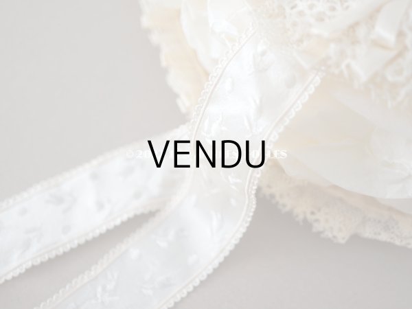 画像12: アンティーク 新品同様 バテム用　レース&フリル使いのボネ ベビー用ボネ (12)