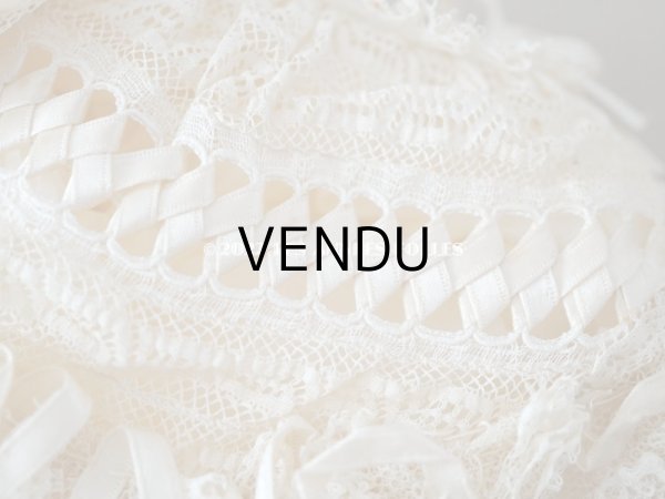 画像5: アンティーク 新品同様 バテム用　レース&フリル使いのボネ ベビー用ボネ (5)