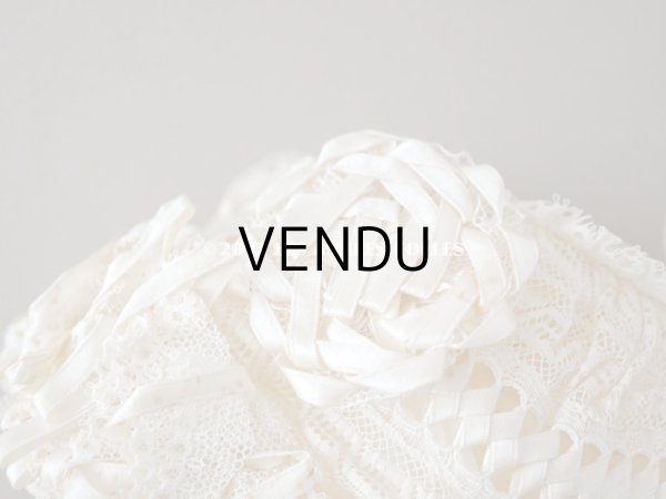 画像3: アンティーク 新品同様 バテム用　レース&フリル使いのボネ ベビー用ボネ (3)