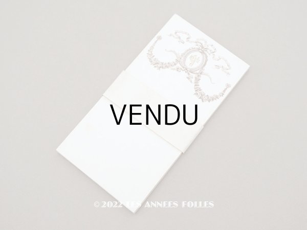 画像1: 未使用 アンティーク メニューカード 18枚セット 薔薇＆リボンのガーランド MENU ルイ16世スタイル  (1)