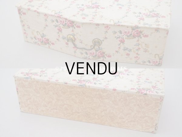 画像6: 1900年代 アンティーク  ローズパニエ＆薔薇のガーランド柄  カルトナージュボックス チェストの引き出し (6)