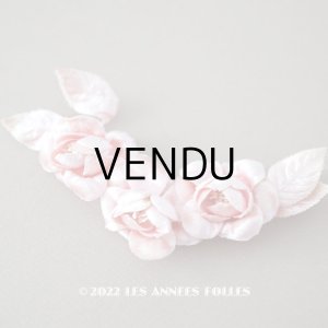 画像: アンティーク ベルベットの薔薇の布花 ピンク