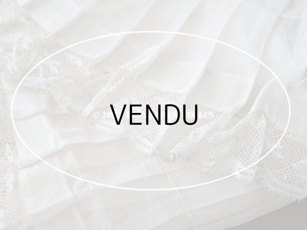 画像5: 1900年代 アンティーク 幅広 ドレスの裾  プリーツ入り レース付き 幅18cm　 エクリュ (5)