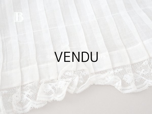 画像6: 1900年代 アンティーク 幅広 ドレスの裾  プリーツ入り レース付き 幅18cm　 エクリュ (6)