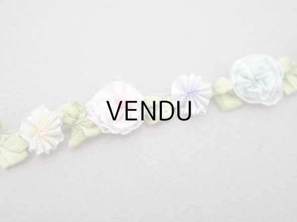 画像3: アンティーク シルク製 4色の薔薇のロココトリム ロココリボン  (3)