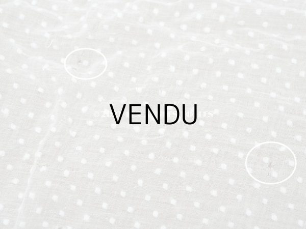 画像7: アンティーク  ドットの刺繍入り コットン生地 148×285cm (7)