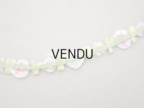 画像6: アンティーク シルク製 4色の薔薇のロココトリム ロココリボン  (6)