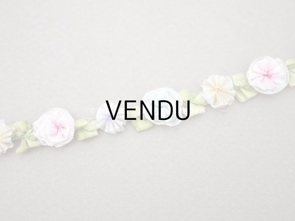 画像5: アンティーク シルク製 4色の薔薇のロココトリム ロココリボン  (5)