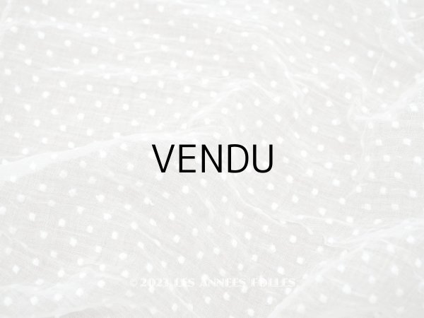 画像1: アンティーク  ドットの刺繍入り コットン生地 148×285cm (1)