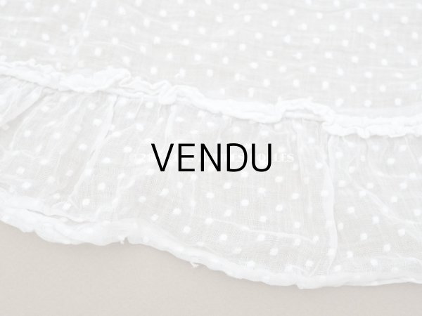 画像4: アンティーク  ドットの刺繍入り コットン生地 148×285cm (4)