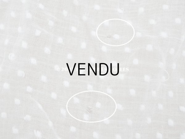 画像9: アンティーク  ドットの刺繍入り コットン生地 148×285cm (9)