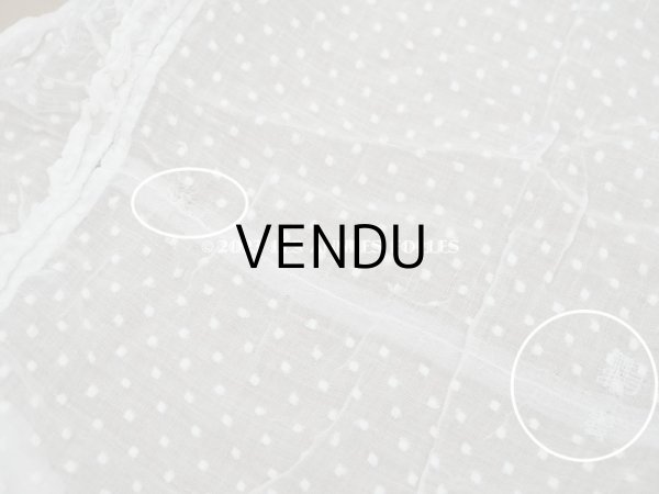 画像8: アンティーク  ドットの刺繍入り コットン生地 148×285cm (8)