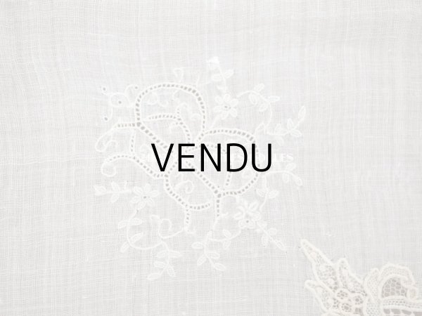 画像4: アンティーク ポワンドローズ  結婚式のハンカチ イニシャル刺繍入り 【ポワン・ド・ローズ】　【ポワン・ド・ガーズ】  (4)