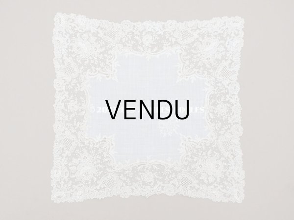 画像3: アンティーク ポワンドローズ  結婚式のハンカチ イニシャル刺繍入り 【ポワン・ド・ローズ】　【ポワン・ド・ガーズ】  (3)